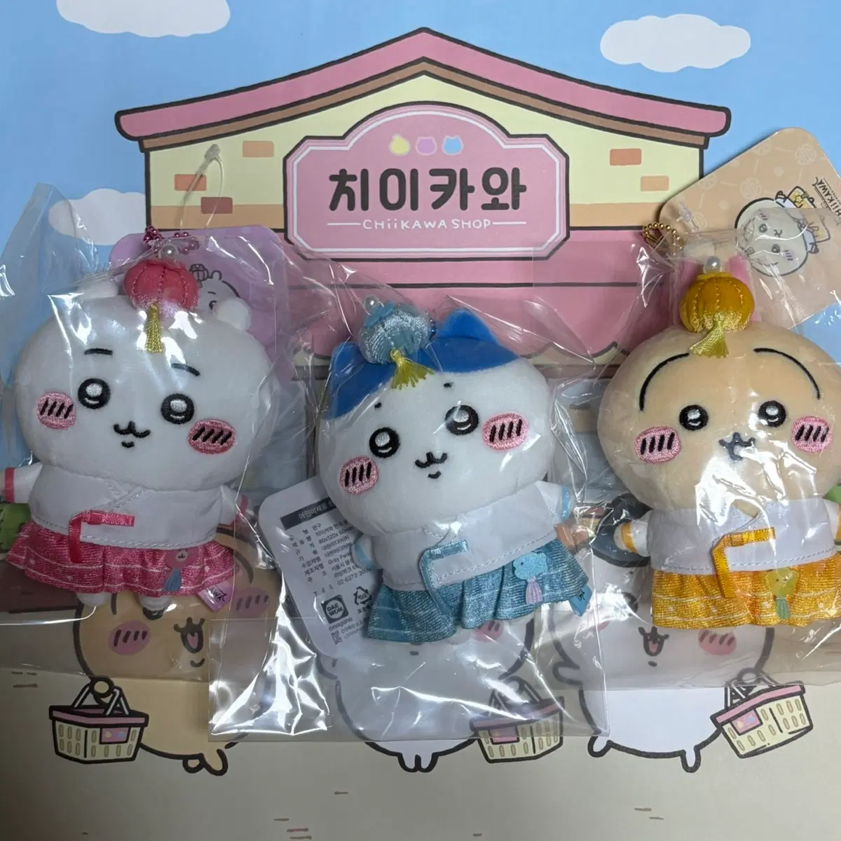 치이카와 먼작귀 한복 마스코트 세트(미개봉, 새제품)