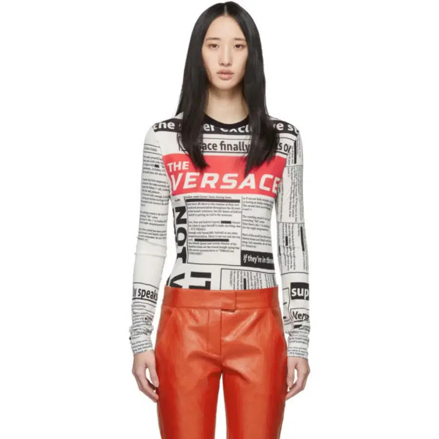 베르사체 화이트 테블로이드 롱슬리브 S