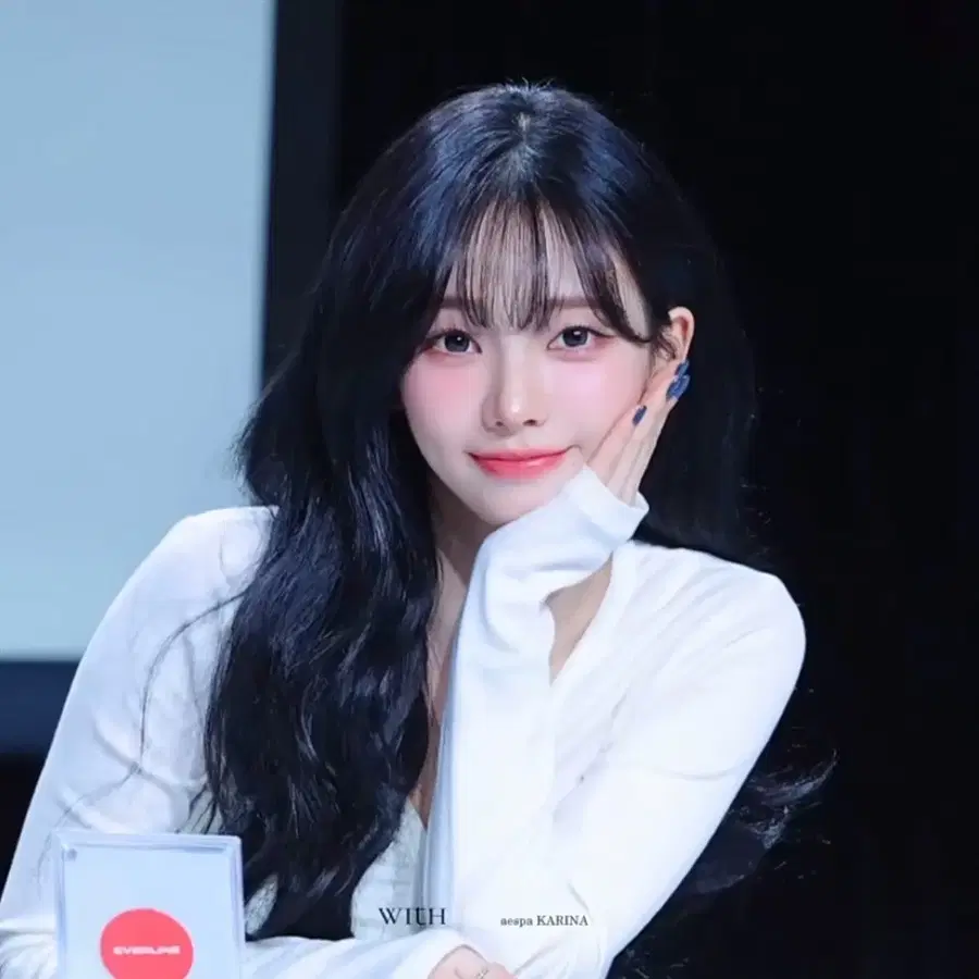 카리나 착용 플리즈노팔로우 니나 버튼 레이스 탑