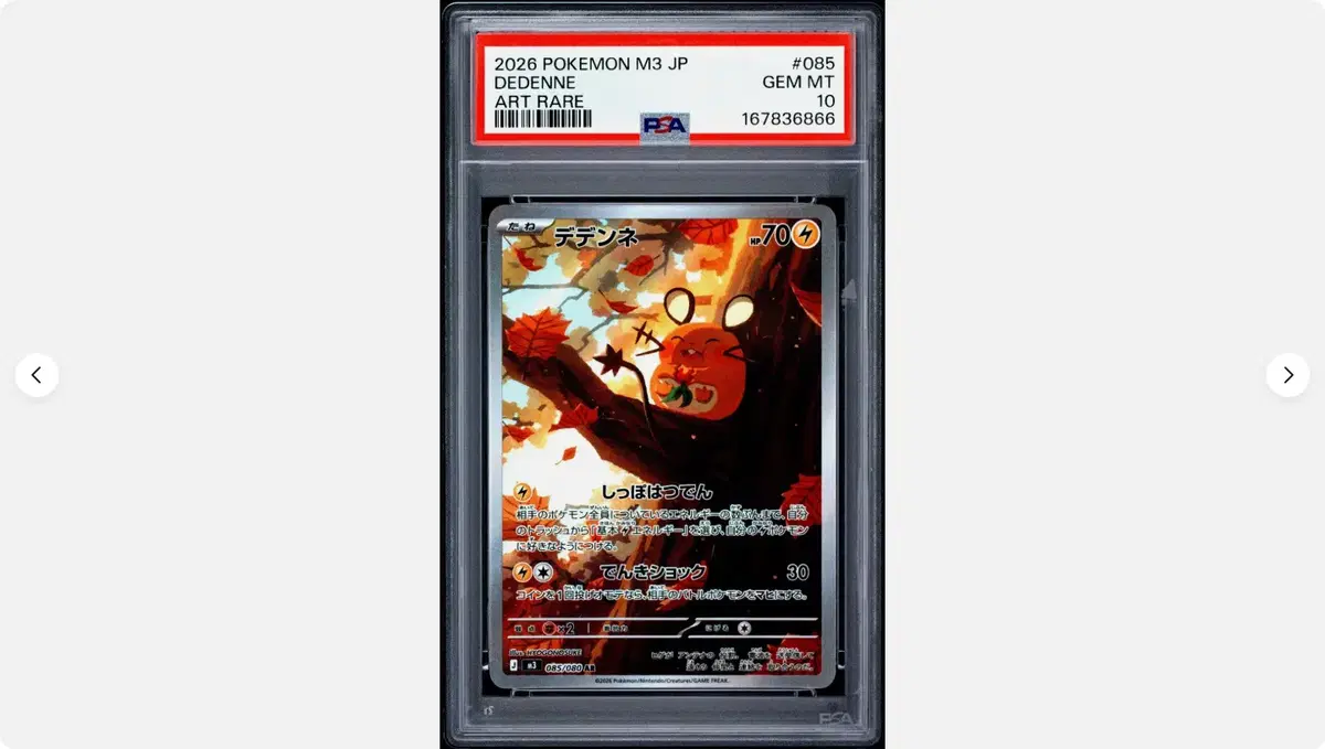 포켓몬 카드 데덴네 psa 10 니힐제로