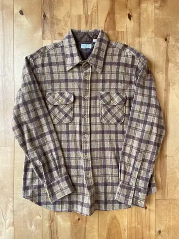 [좋은 배색] 70's Sears 울 셔츠 XL