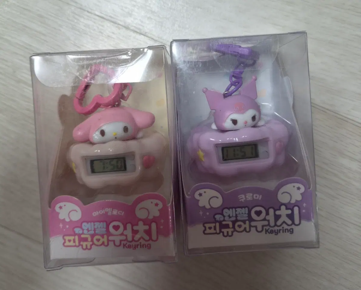산리오 엔젤 피규어 워치 (쿠로미,마이멜로디)2개 일괄
