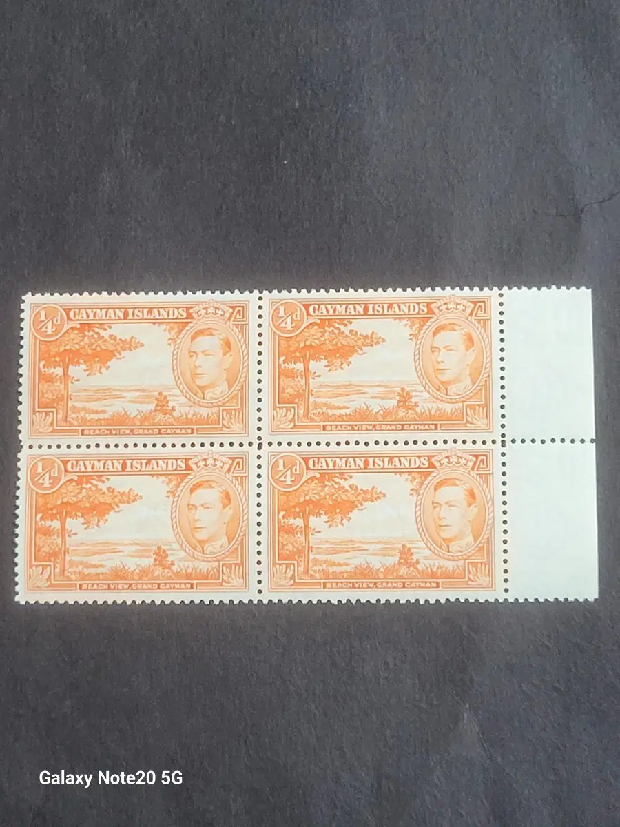 1938년 영국 킹조지6세 케이만제도 방문기념 우표 블럭형
