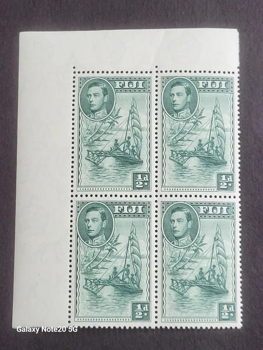 1938년 영국 킹조지6세 피지방문기념 우표 블럭형King George 6