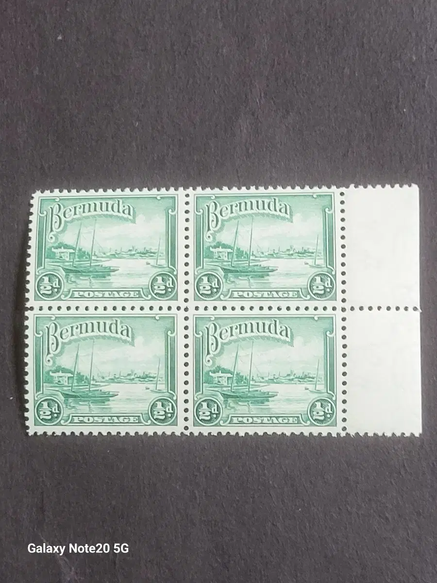 1938년 영국 킹조지6세 버뮤다세인트조지항 방문기념 우표 블럭형