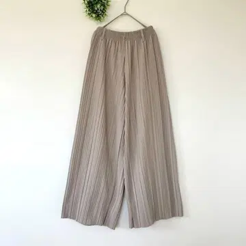 참 베리 칙 [M] 어른 내추럴 하이웨스트 플리츠 와이드 팬츠