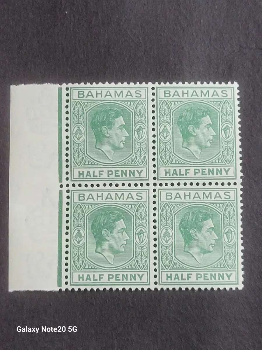 1938년 영국 킹조지6세 기념 우표 블럭형Bahama King George 6