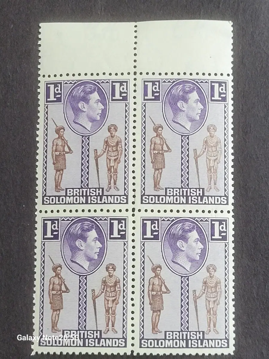 1939년 영국 킹조지6세 기념 우표 블럭형 British Solomon Islands