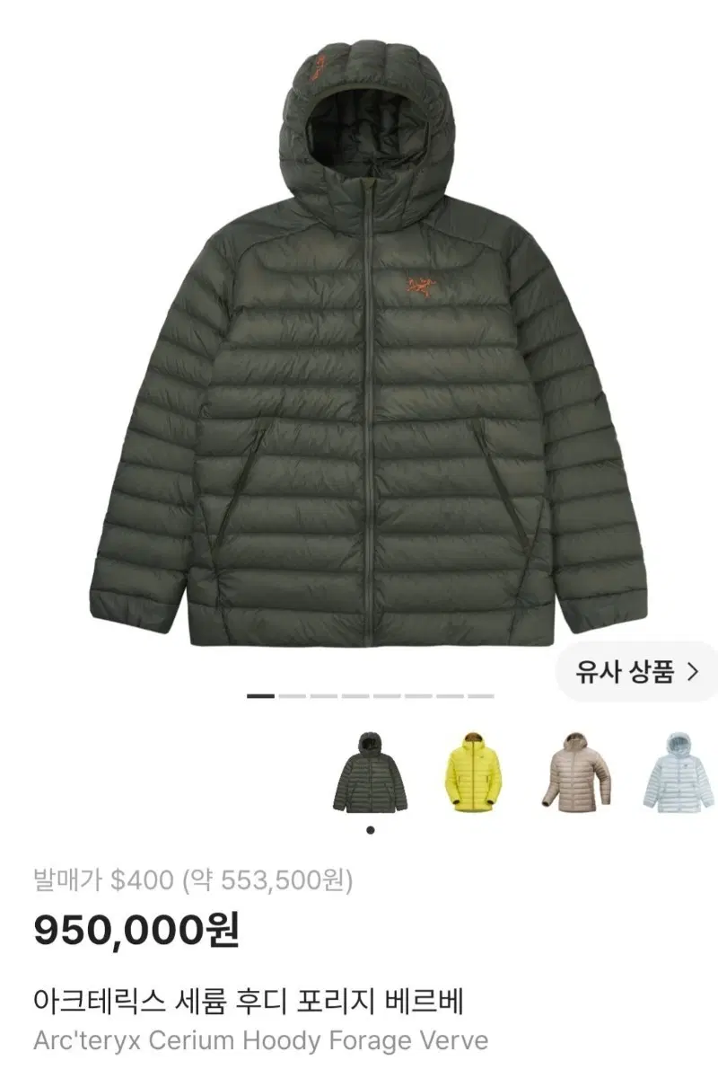 아크테릭스 세륨 후디 포리지 베르베 XL