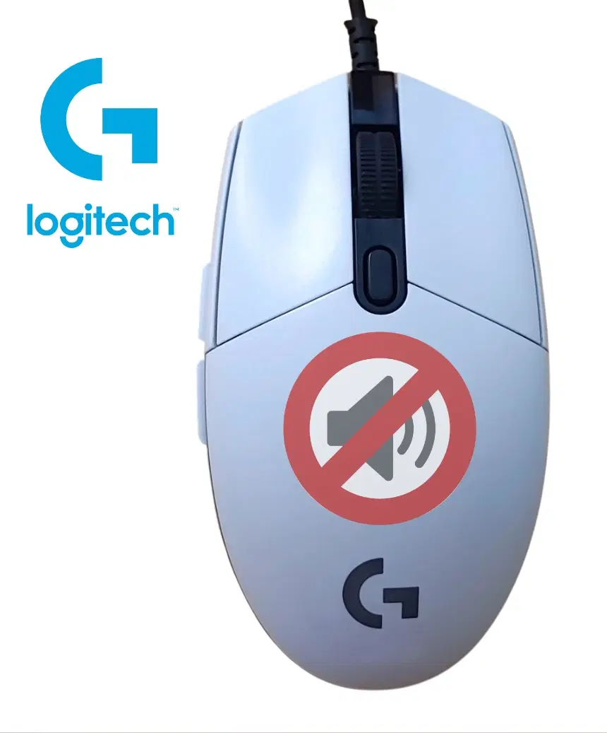 로지텍 G102 1세대 무소음 개조 게이밍 마우스 화이트