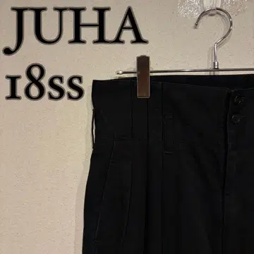 JUHA 18ss 3턱 와이드 테이퍼드 팬츠 블랙