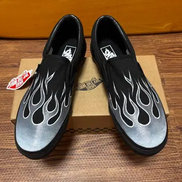 미사용 핸드 페인트 Vans 프레임 디자인 스니커즈 28cm 블랙