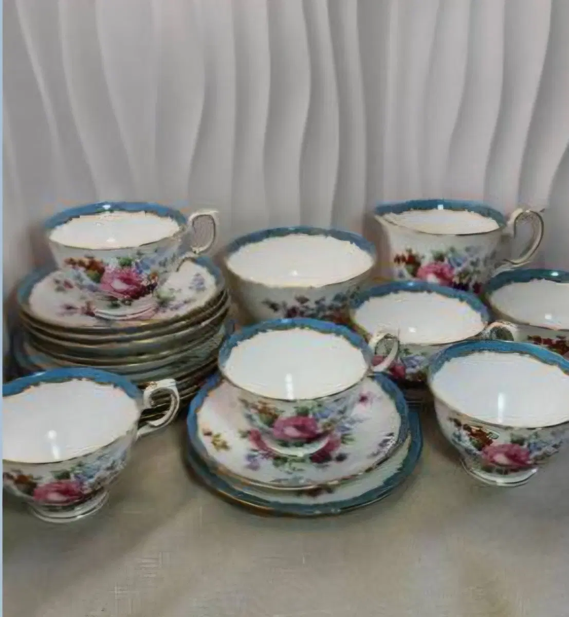 황실찻잔영국 빈티지 크라운 스태퍼드셔 Crown Staffordshire 20피스 티세트