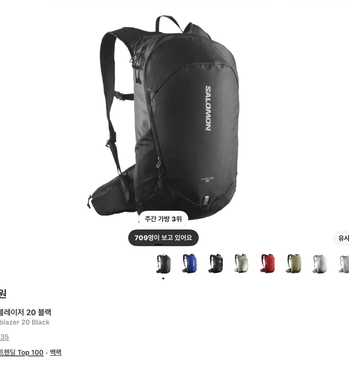 Salomon 살로몬 트레일블레이저20 블랙 백팩