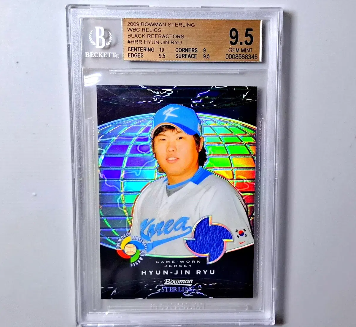 2009 보우먼 스털링 류현진 루키 WBC 실착 저지 25한정 BGS 9.5 (북미 발행 첫 카드)