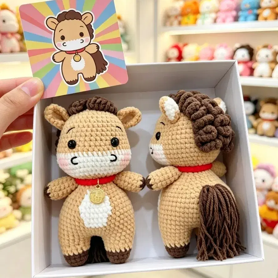 귀여운 말 뜨개 인형 키링 가방고리 코바늘 핸드메이드