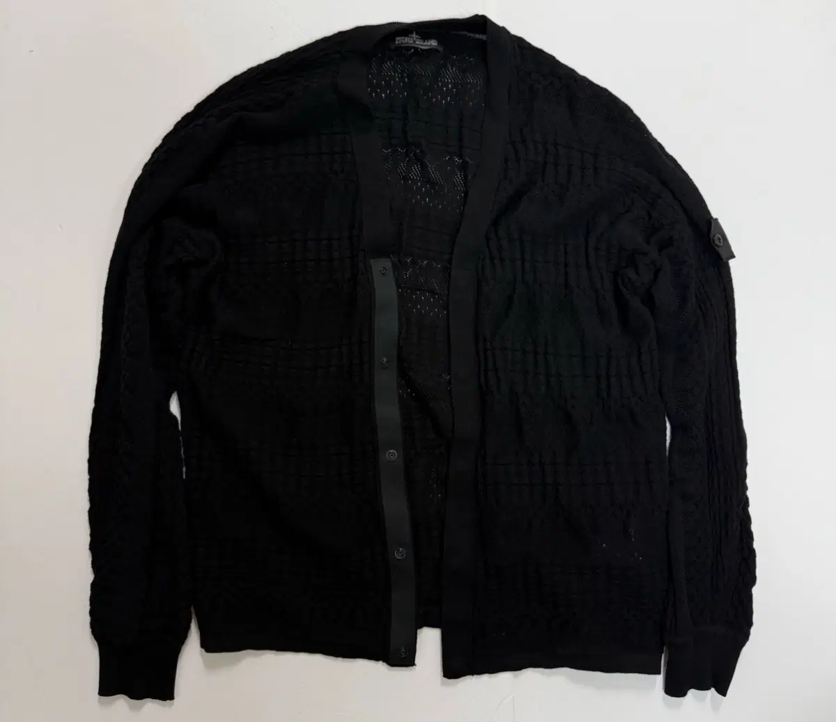 스톤아일랜드 블랙 니트 가디건