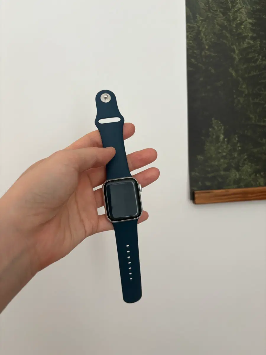 애플워치SE 40mm gps 실버/네이비(96%)