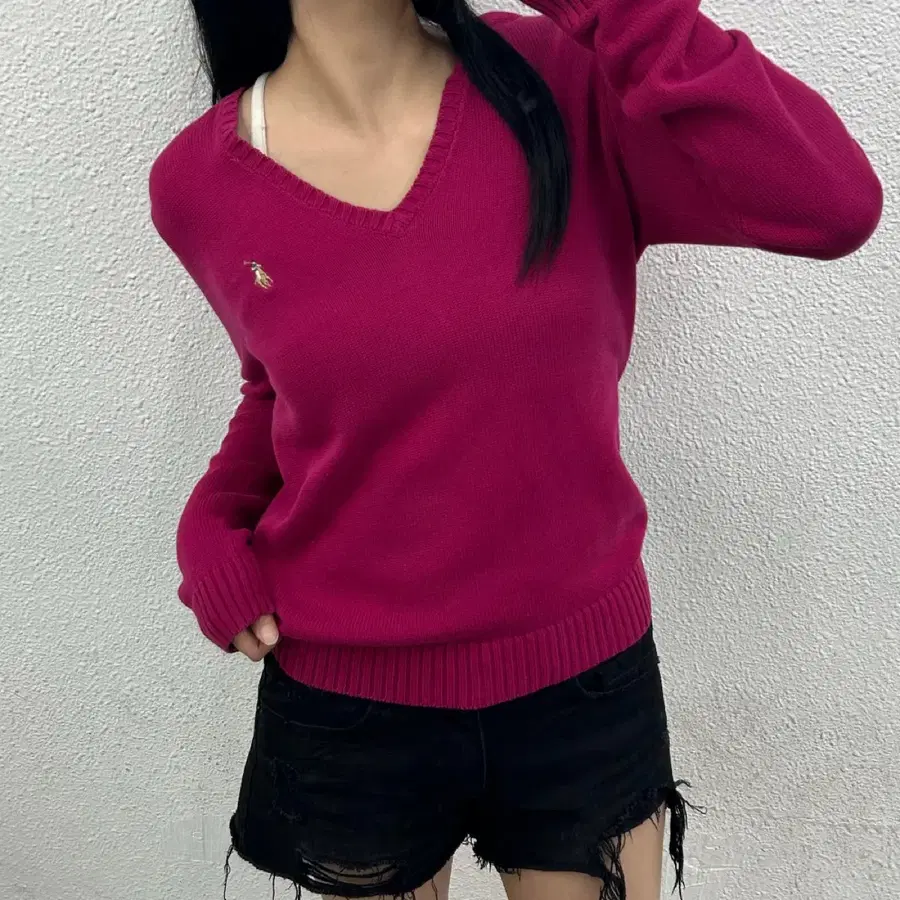 폴로 랄프로렌 옥스포드포니 마젠타핑크 브이니트 L