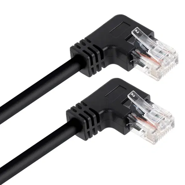 Cat.6 네트워크 UTP 랜 양방향 우향꺾임 케이블 블랙 5m