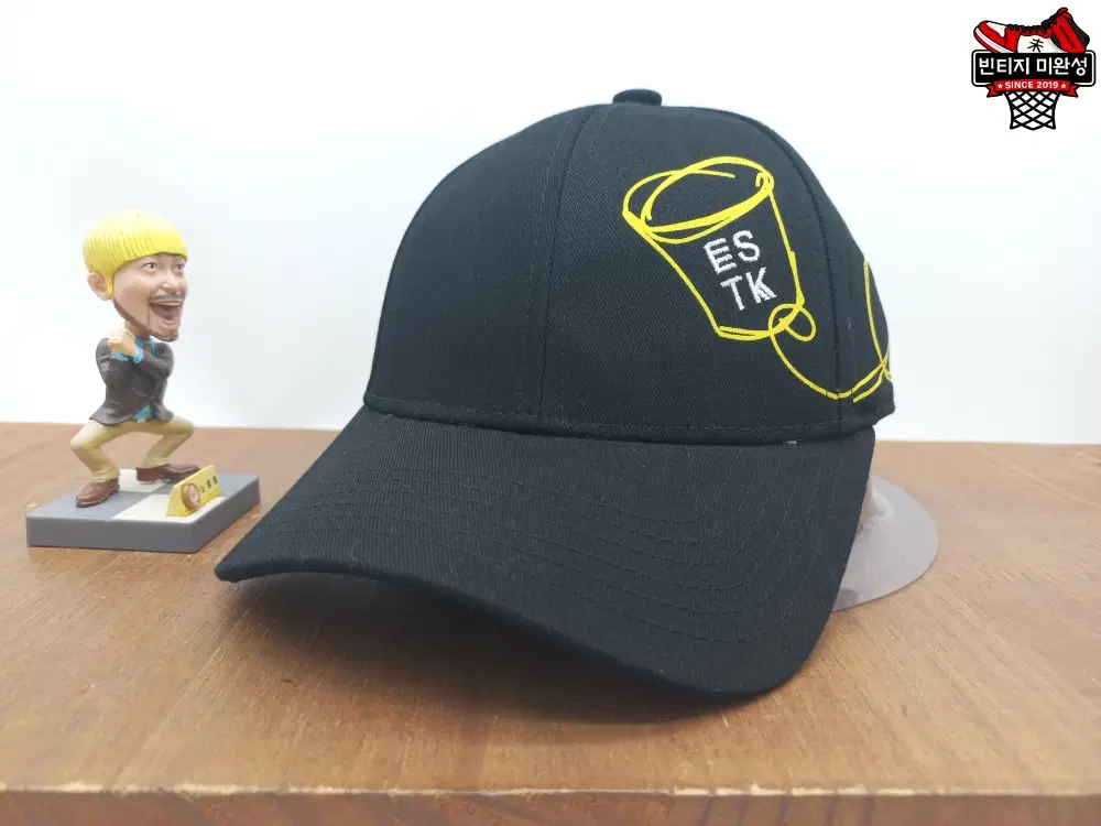 [새상품] 햇츠온 엘스팅코 아동용 볼캡 베이직 키즈 야구모자 블랙 옐로우