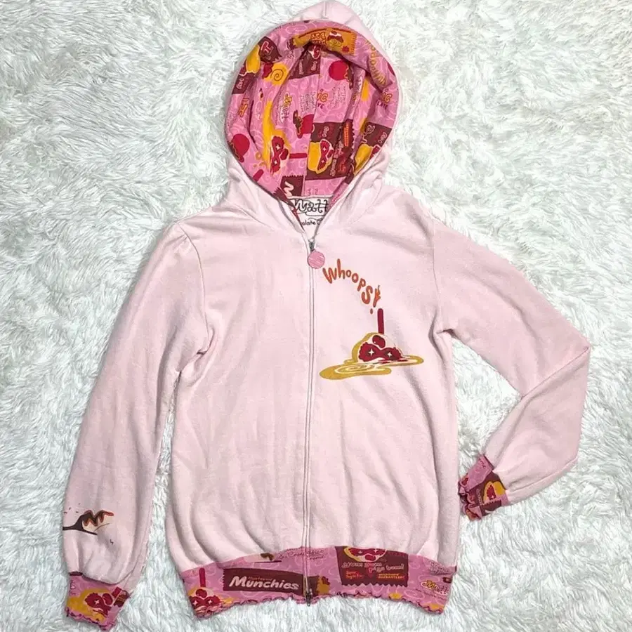 Hysteric glamour 초코 컬렉션 딸기초코 핑크 프릴 후드집업