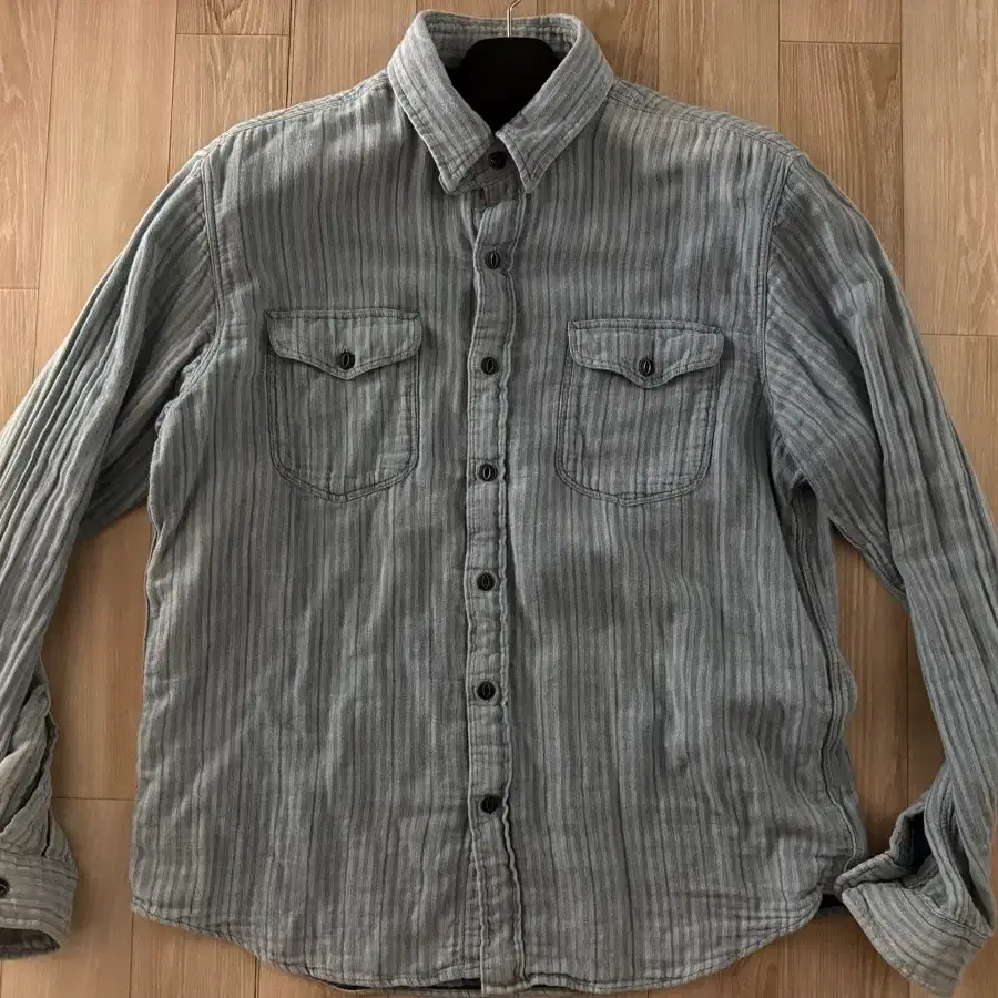 RRL 인디고 더블페이스 워크 셔츠
