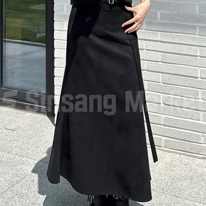 [빠른발송] 스웨이드 벨트 스커트 국내 머메이드 롱 스판 끈 슬림 가을