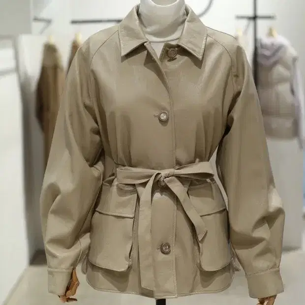 지컷 페이크레더 자켓