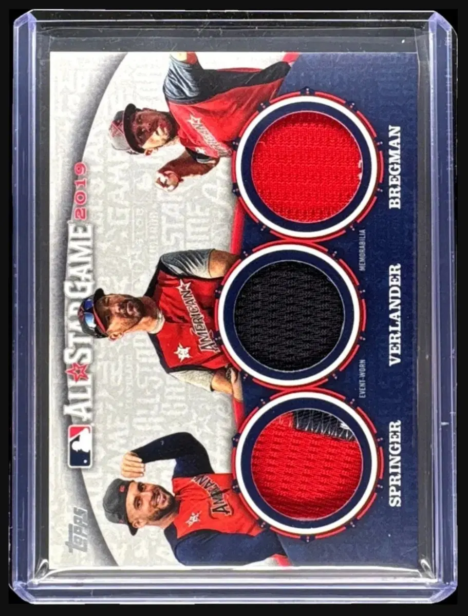 Topps 브레그만/버랜더/스프링거 트리플 2019 올스타 저지 카드