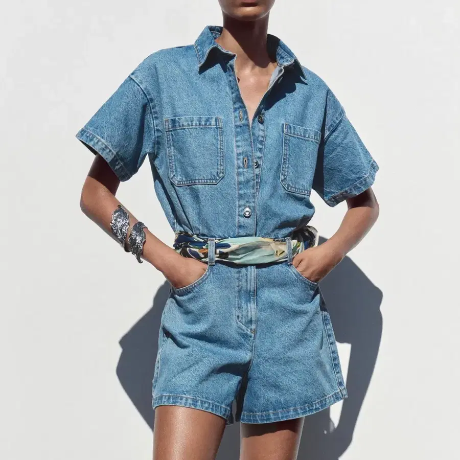 ZARA 자라 데님 점프수트