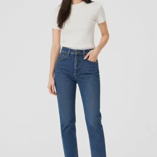 여28/COS 스키니핏 블루 데님 팬츠