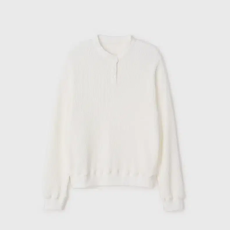 네세서리 waffle button crewneck - ivory
