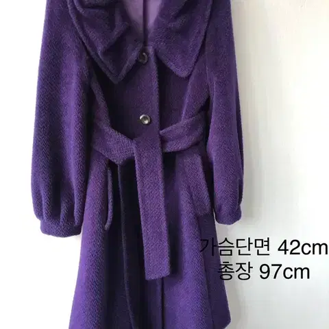 미니멈 퍼플 보라 공주풍 A라인 럭셔리 알파카 코트 프린세스
