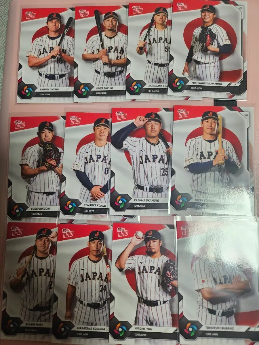 2026 Topps Now 일본 대표팀 12장 풀 세트 오타니 야마모토 무라카미 등