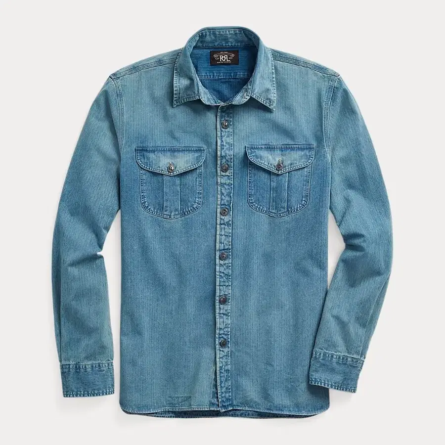 RRL 더블알엘 인디고 헤링본 트윌 워크셔츠