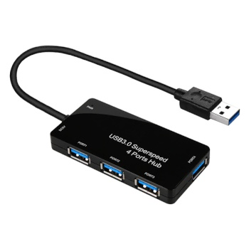 USB3.0 4포트 무전원 허브 케이블일체형 블랙