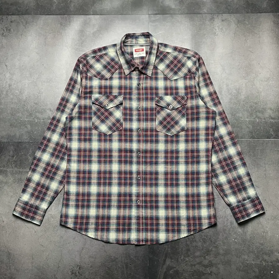 WRANGLER 랭글러 포켓 웨스턴 체크셔츠 A01555