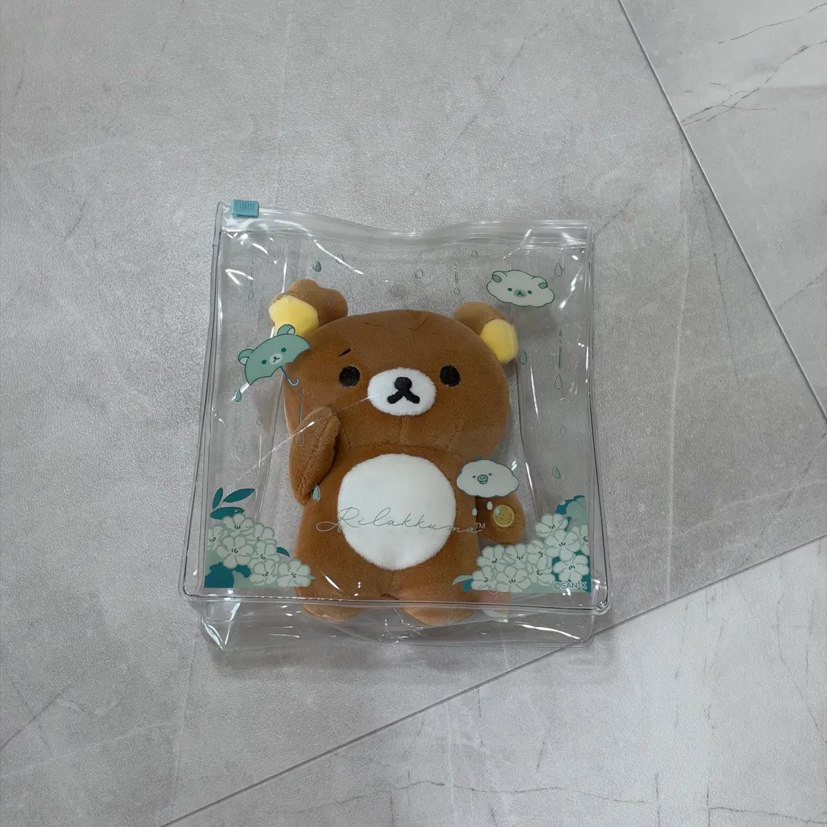 산엑스 리락쿠마 비온뒤맑음 파우치 마스코트 인형 누이