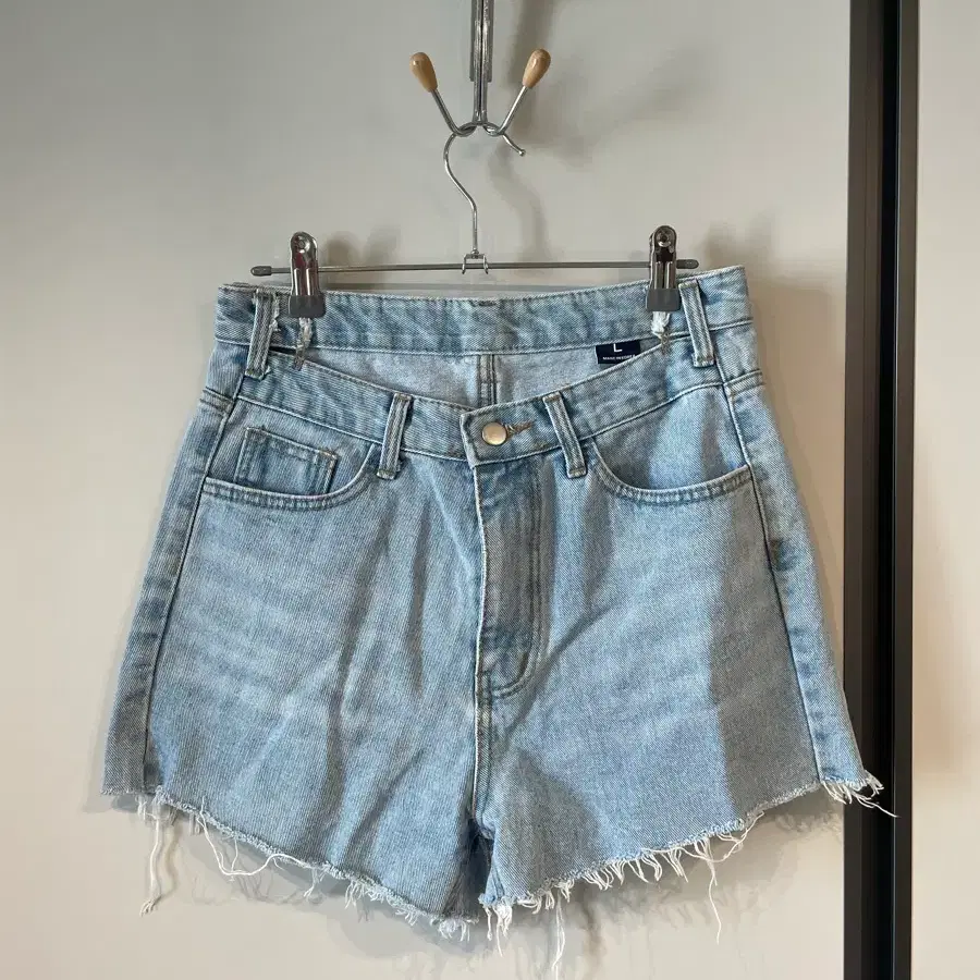 연청 데님 컷팅 숏팬츠 L