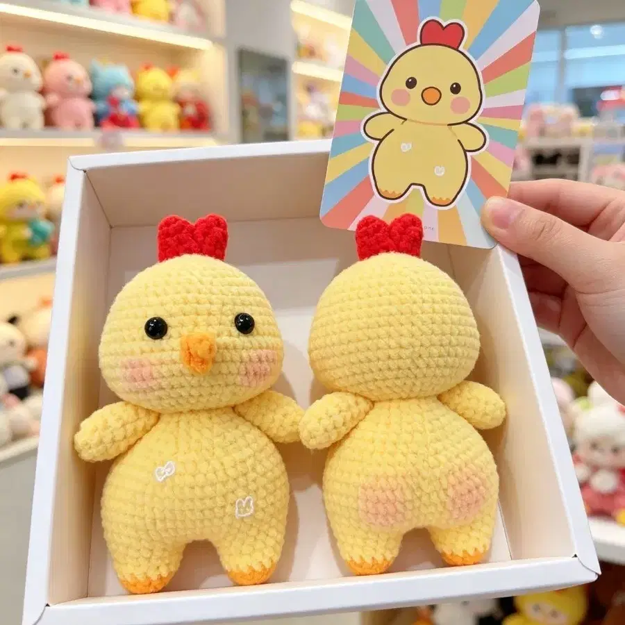 손뜨개 부드러운 닭 인형 뜨개 키링 가방고리 선물 핸드메이드