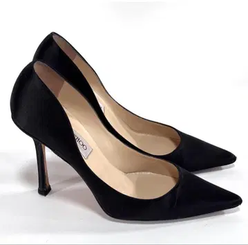 Jimmy Choo 37 블랙 새틴 상자, 주머니 있음
