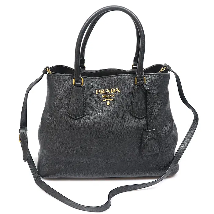 Prada(프라다) 1BA239 블랙 비텔로 피닉스 레터링 로고 2WAY MUJ81845PR