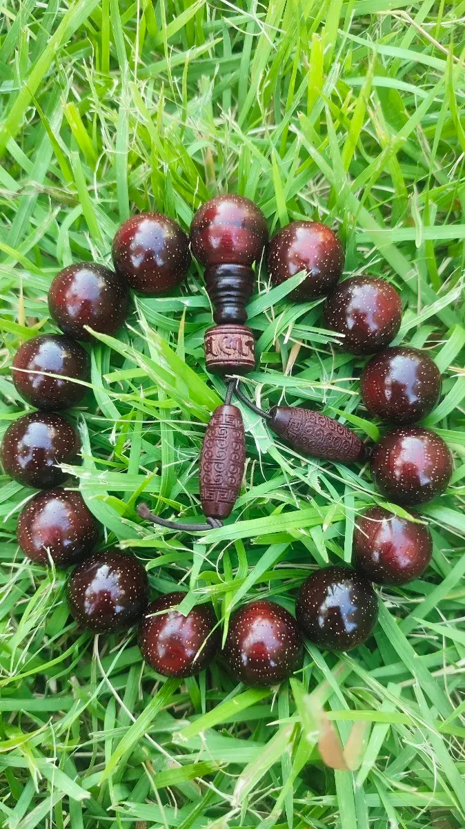 소엽자단 만천성 6자진언 침향 고밀도 침수급 15mm 염주