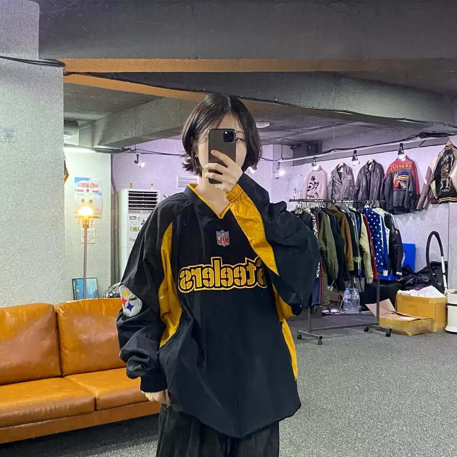 리복 NFL 스틸러스 배색 웜업 B6013