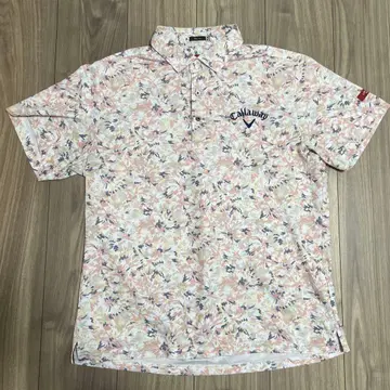 새상품급 Callaway 캘러웨이 골프 피케 셔츠 LL 올 패턴 꽃무늬