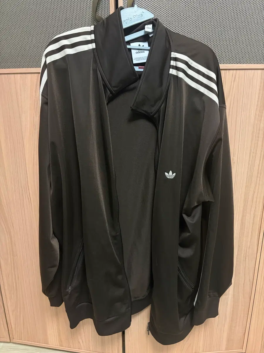 아디다스 브라운 져지 트랙탑 2XL