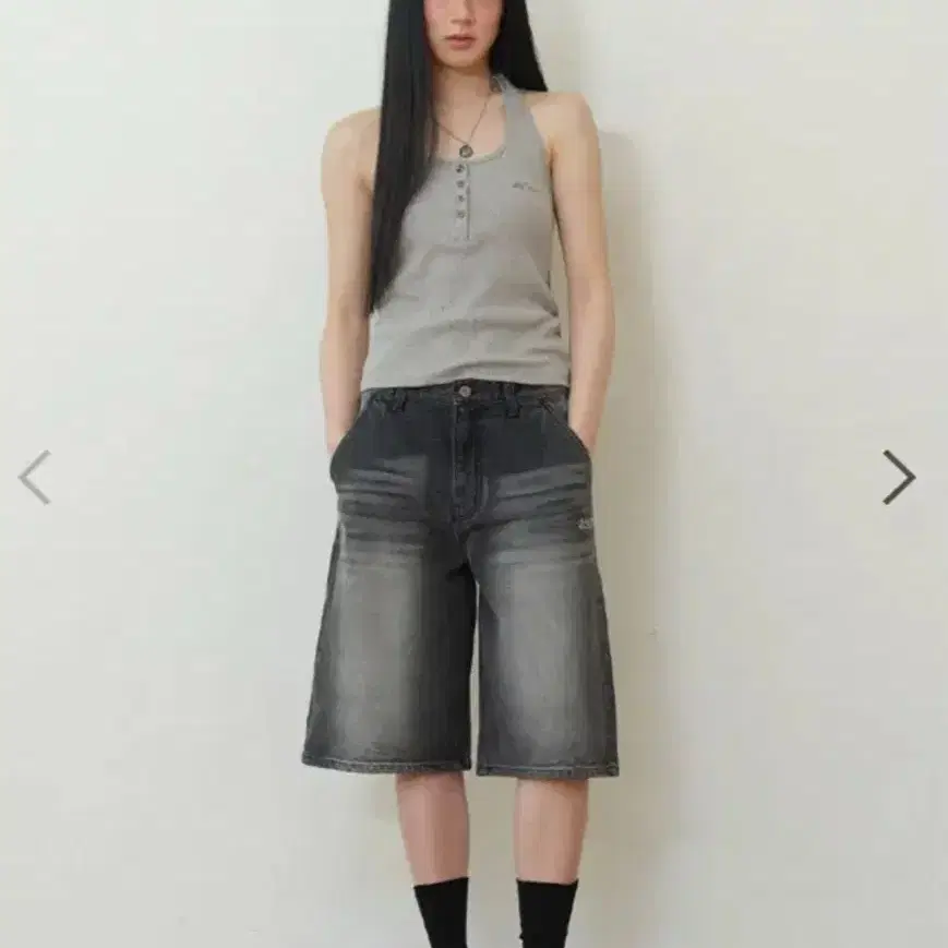 애즈온 스톤 데님 버뮤다팬츠 S