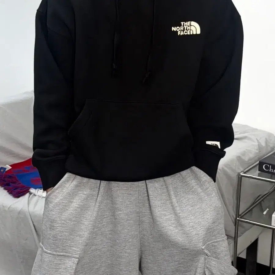 노스페이스 화이트라벨 블랙 후드티 M