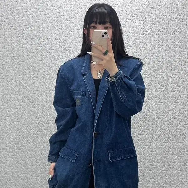에벡스 바이 크리지아 캐주얼 시크 오버핏 데님자켓 42 C14997